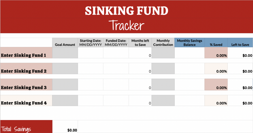Sinking Fund Tracker