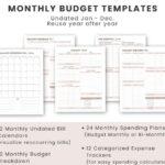 monthly budget templates for detailed financial monthly planning