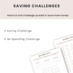 Savings challenges template included inside financial planner