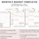 digital monthly budget templates displayed on iPads