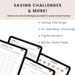 Digital saving challenges page displayed on a iPads