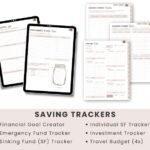 Digital Savings tracker templates included inside digital budget planner