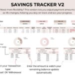 Savings tracker version 2 included displaying the ability to track saving deposits and saving withdrawals