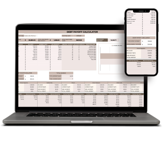 Debt payoff calculator that uses the snowball or debt avalanche method